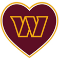 Washington Commanders Heart Decal