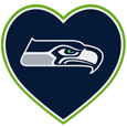 Seattle Seahawks Heart Decal