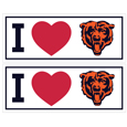 Chicago Bears I Heart Bumper Style Decal, 2 pack