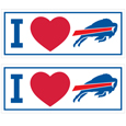 Buffalo Bills I Heart Bumper Style Decal, 2 pack
