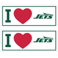 New York Jets I Heart Bumper Style Decal, 2 pack