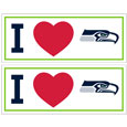 Seattle Seahawks I Heart Bumper Style Decal, 2 pack