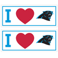 Carolina Panthers I Heart Bumper Style Decal, 2 pack