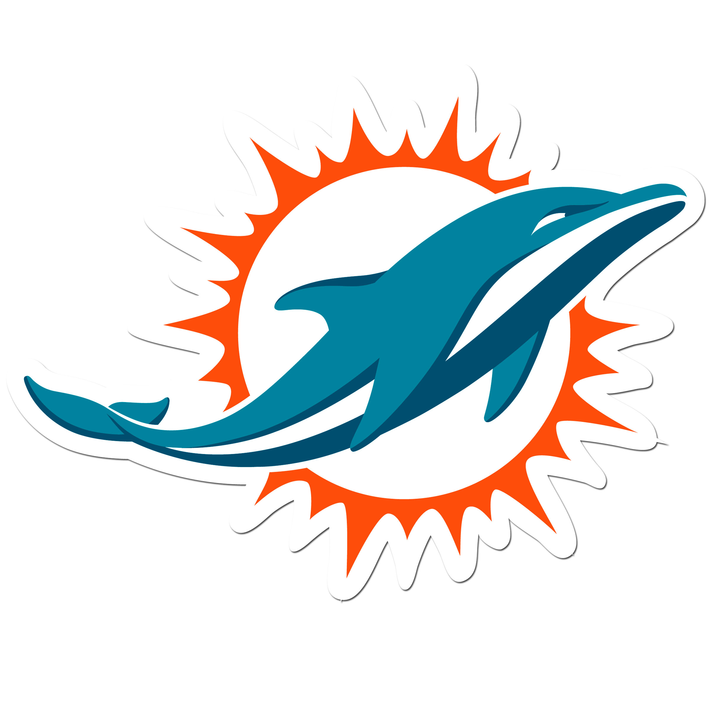 Miami Dolphins 8 inch Auto Decal    