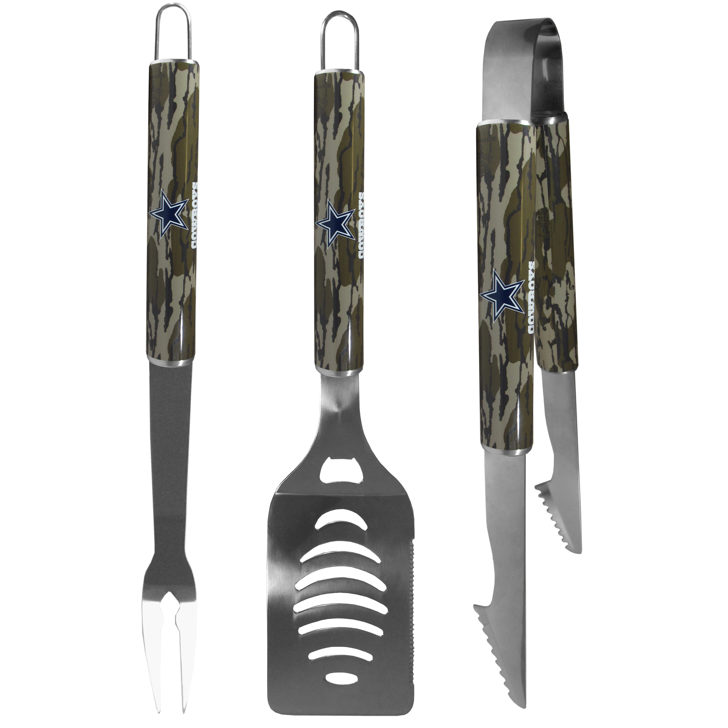 Dallas Cowboys 3 pc BBQ Set w/Mossy Oak Camo    