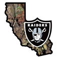 Oakland Raiders State Decal w/Mossy Oak Camo