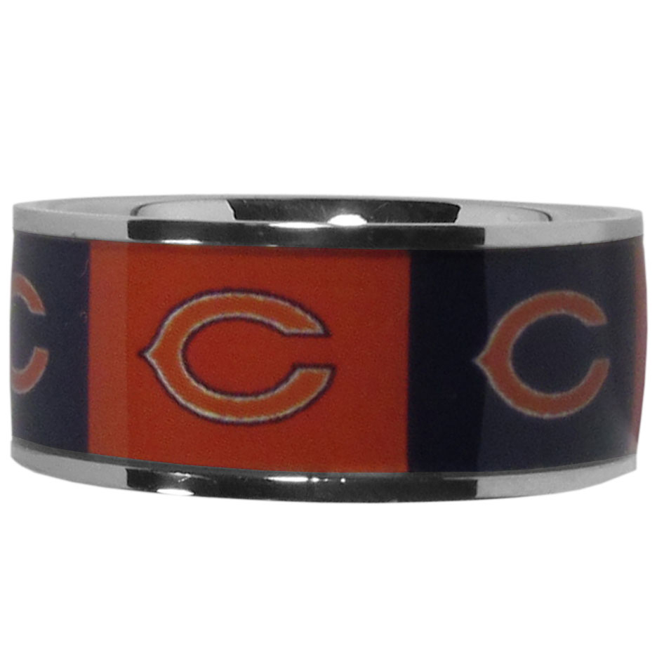 Chicago Bears Steel Inlaid Ring Size 12    