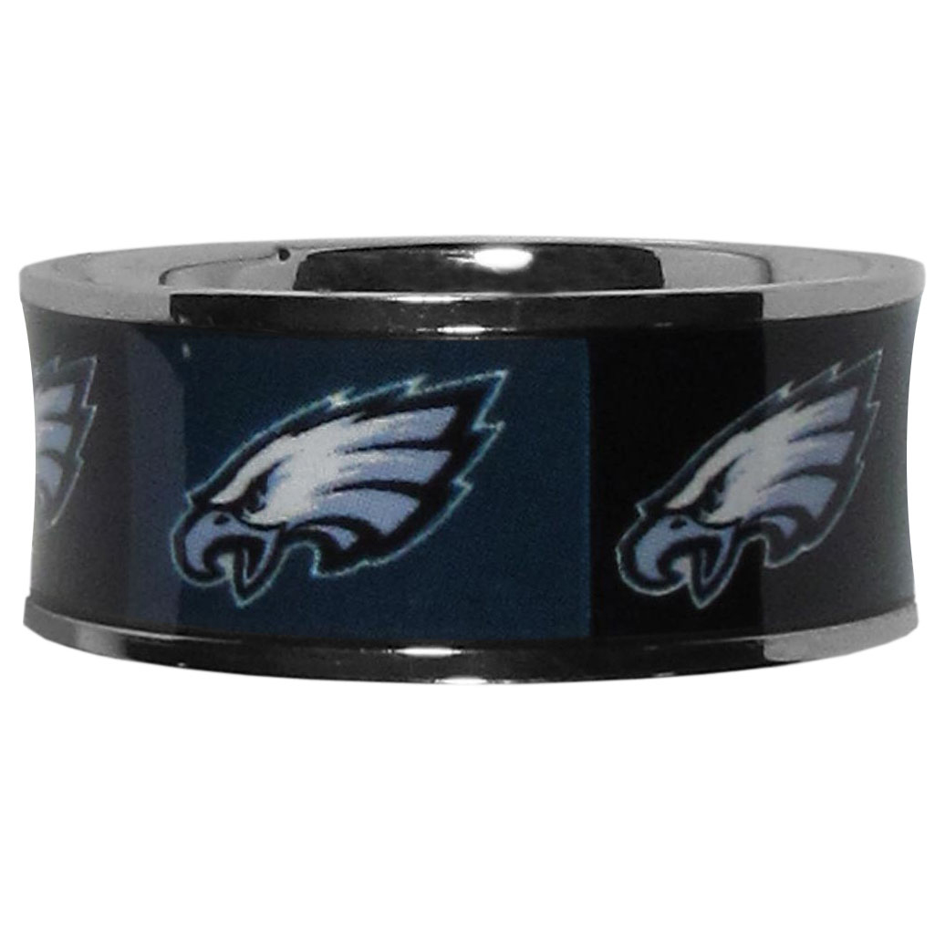 Philadelphia Eagles Steel Inlaid Ring Size 12    