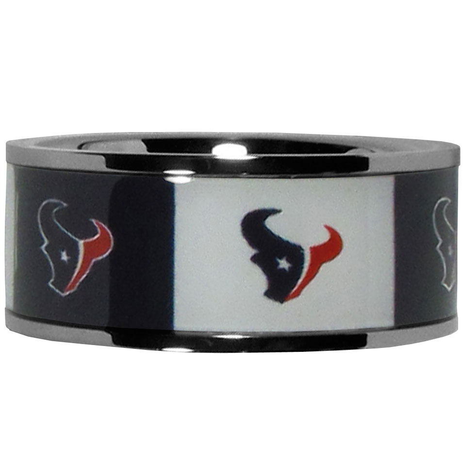 Houston Texans Steel Inlaid Ring Size 12    