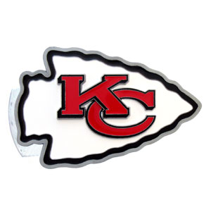 Kansas City Chiefs Large Hitch Cover Class II and Class III Metal Plugs    