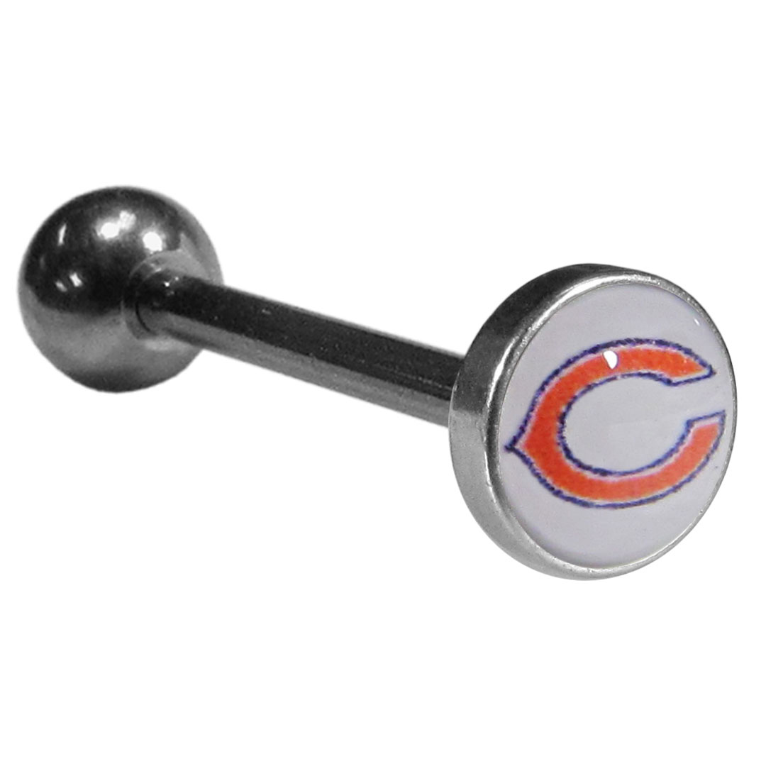 Chicago Bears Inlaid Barbell Tongue Ring    