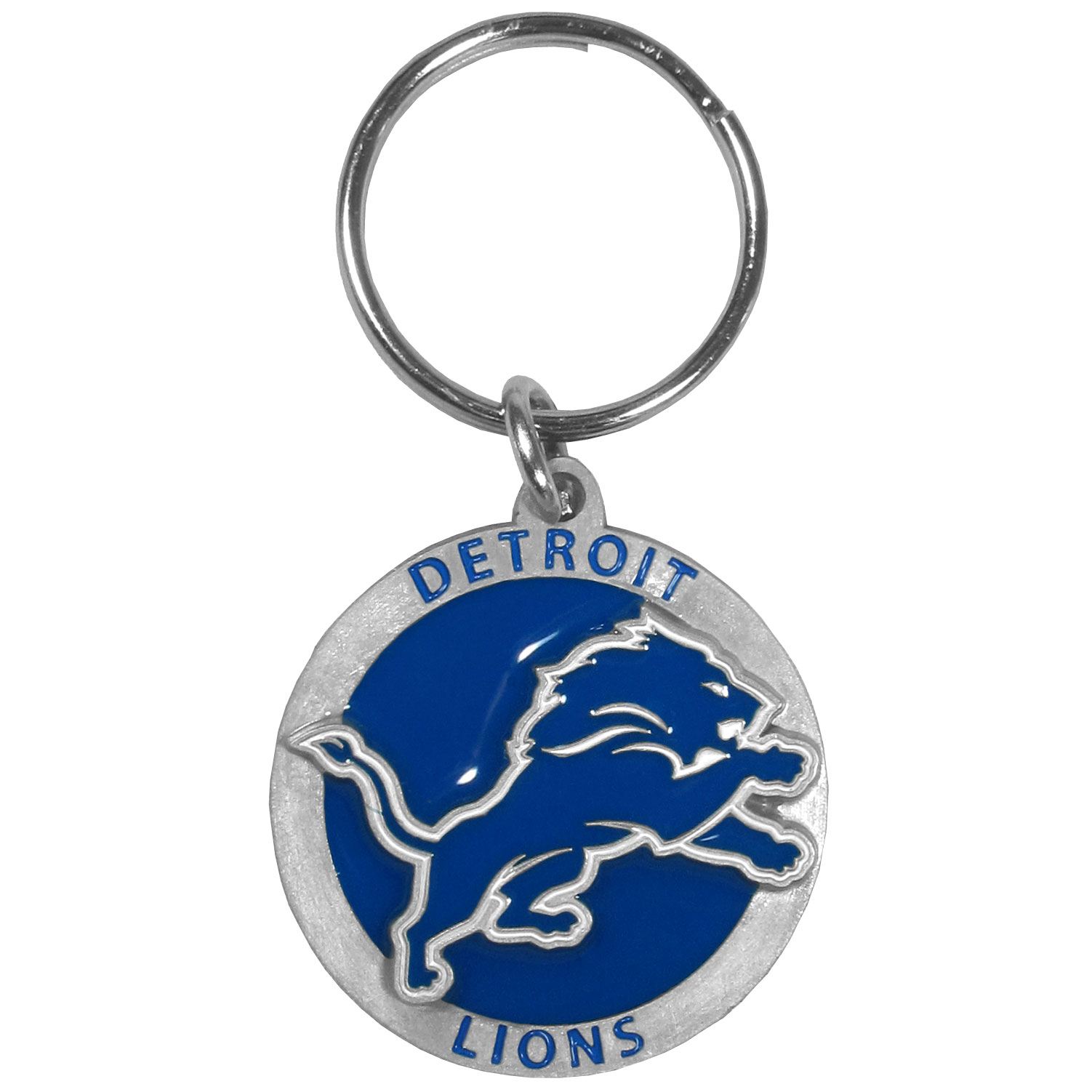 Detroit Lions Carved Metal Key Chain    