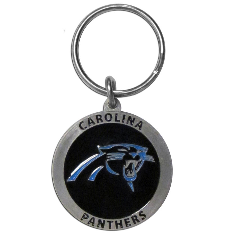 Carolina Panthers Carved Metal Key Chain    