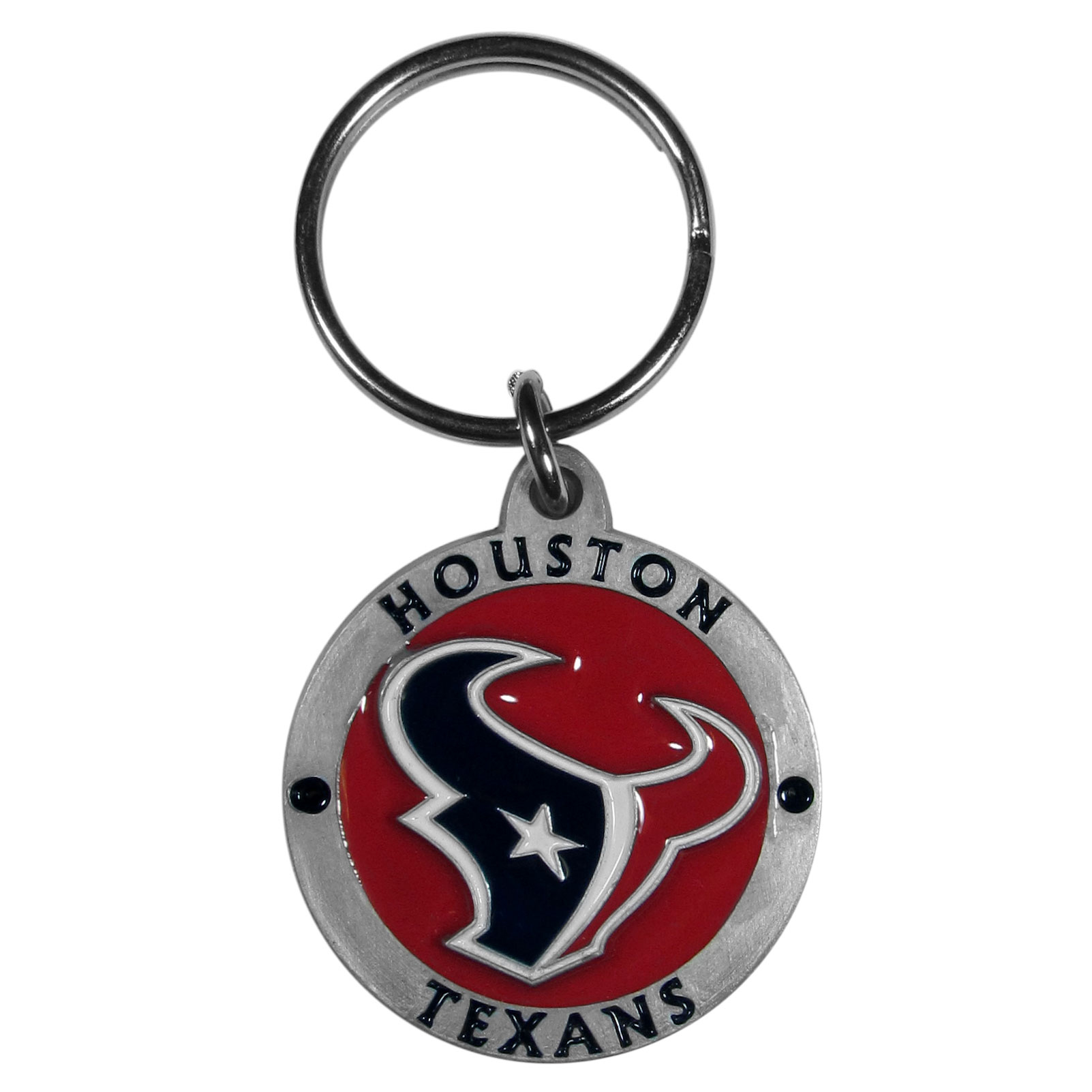 Houston Texans Carved Metal Key Chain    