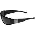 Etched Chrome Wrap Sunglasses