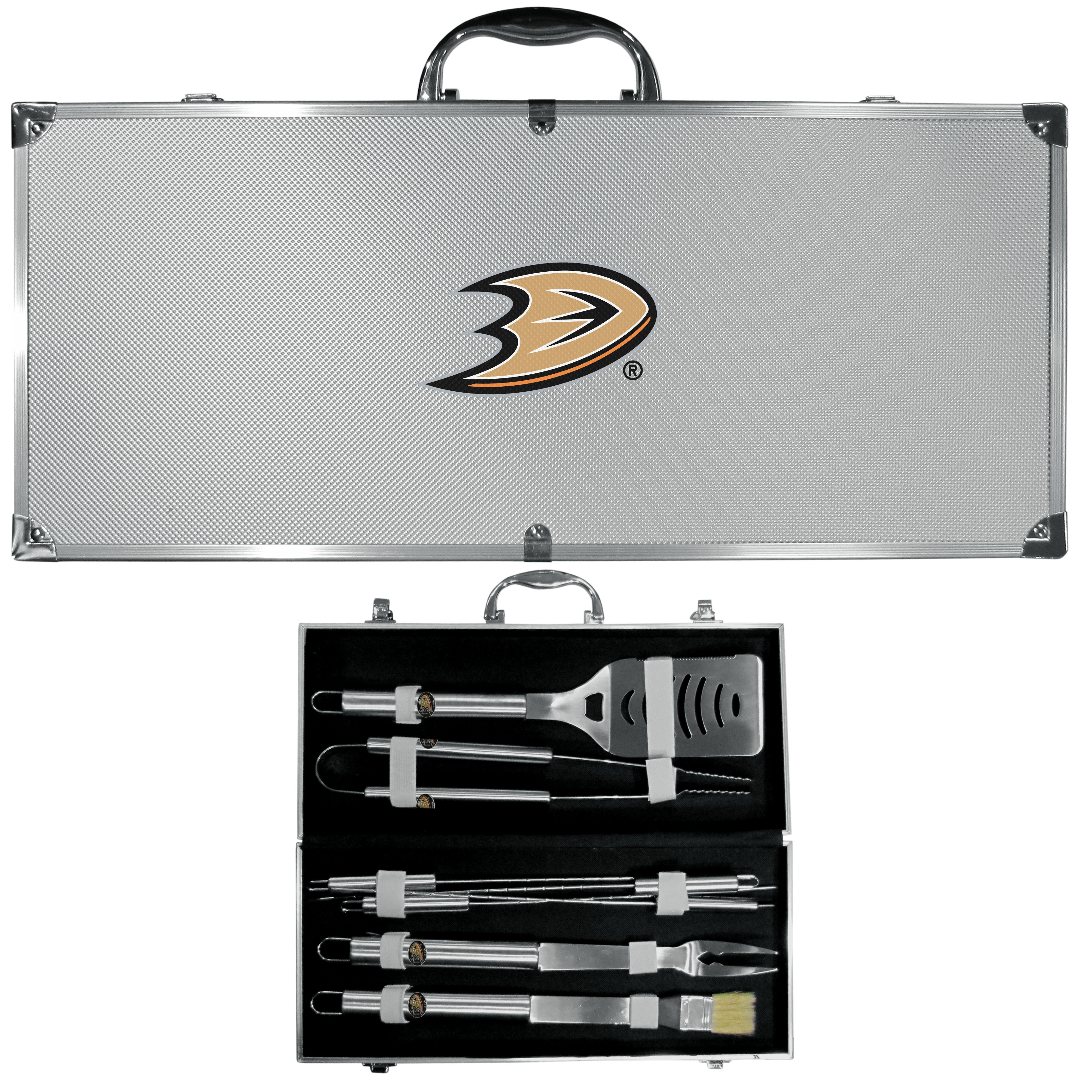 Anaheim Ducks? 8 pc Stainless Steel BBQ Set w/Metal Case    