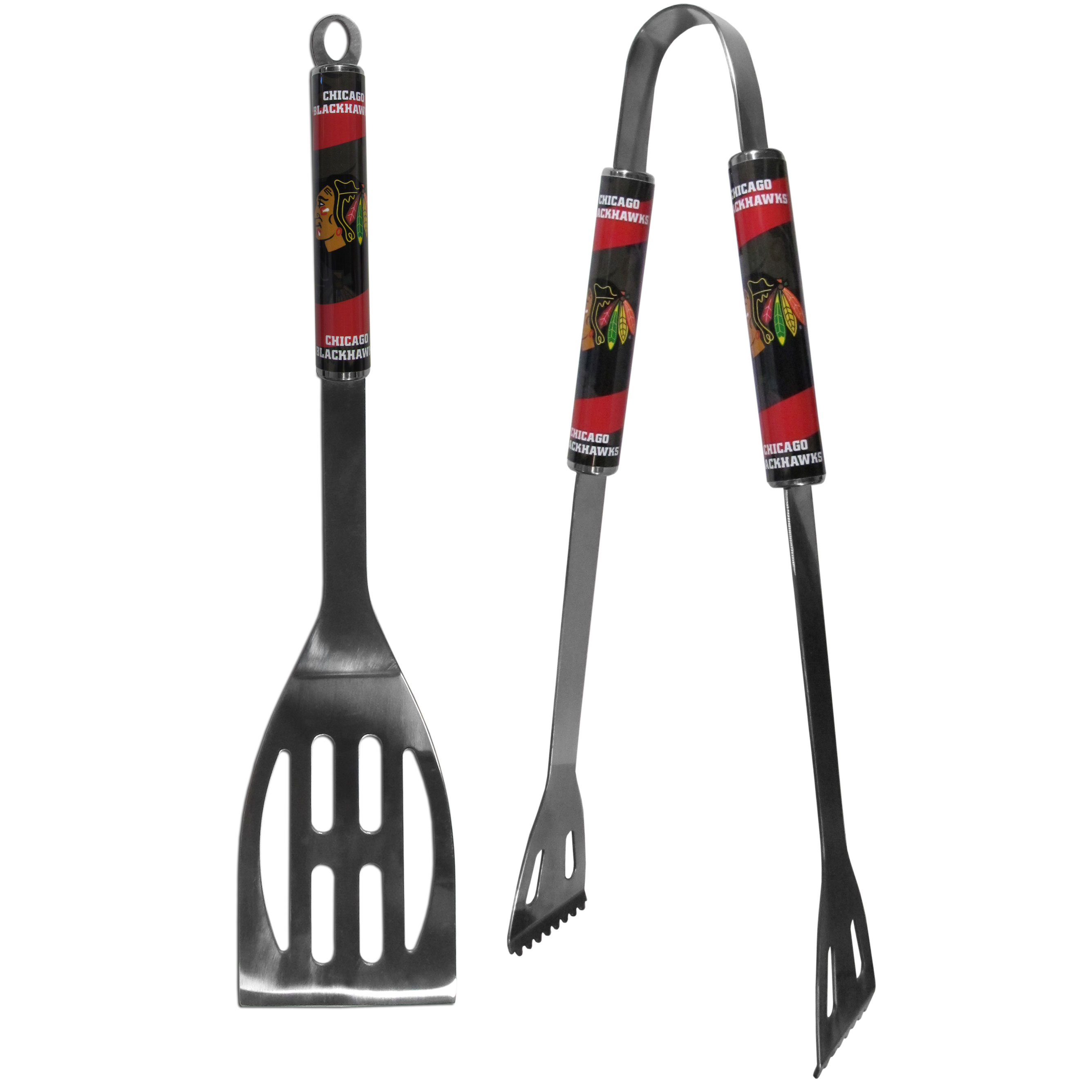 Chicago Blackhawks? 2 pc Steel BBQ Tool Set    