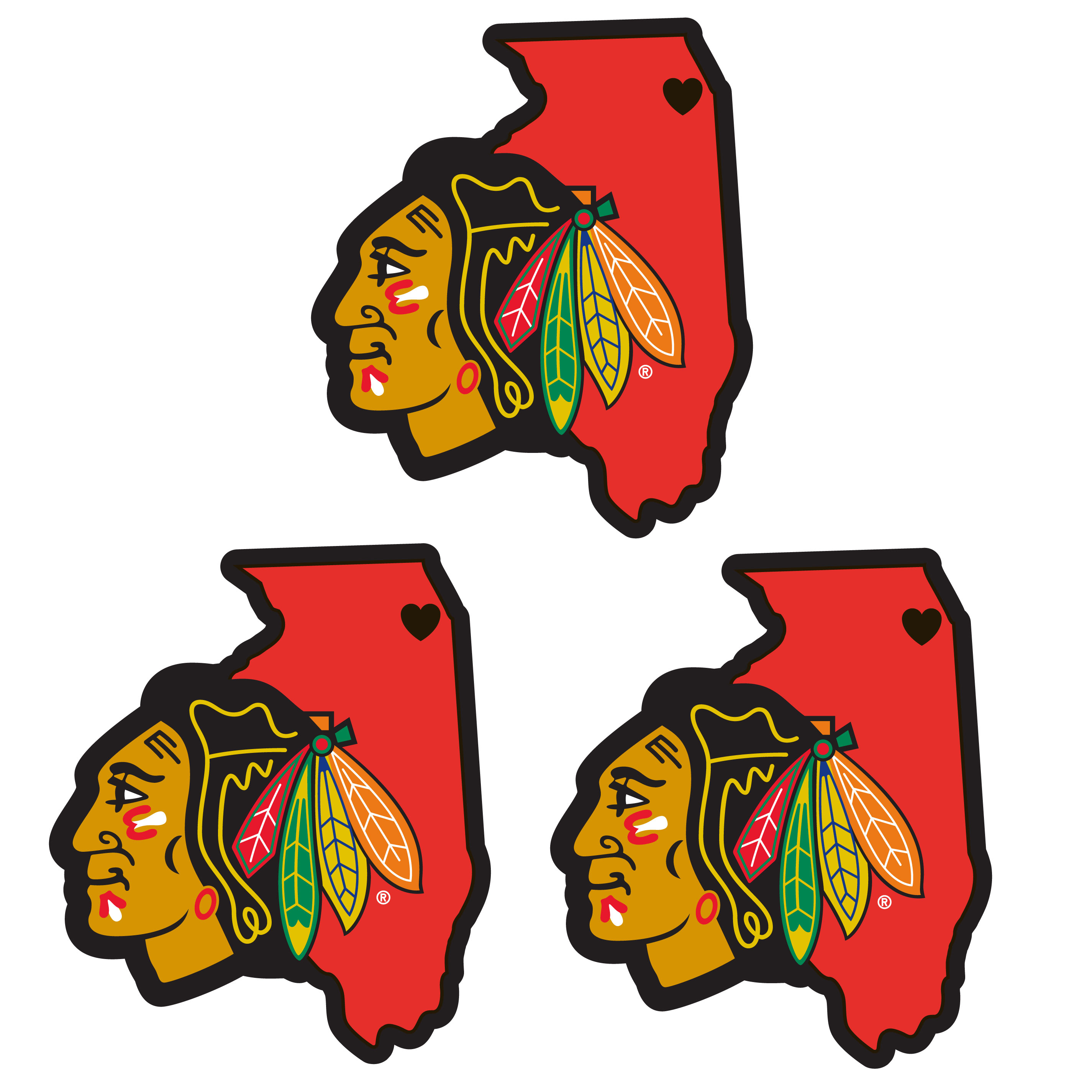 Chicago Blackhawks? Home State Decal, 3pk    