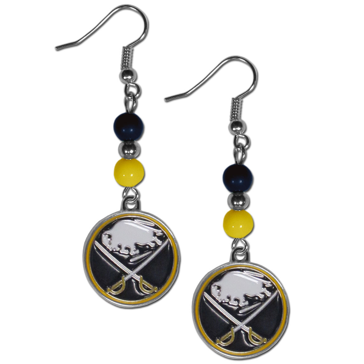 Buffalo Sabres? Fan Bead Dangle Earrings    