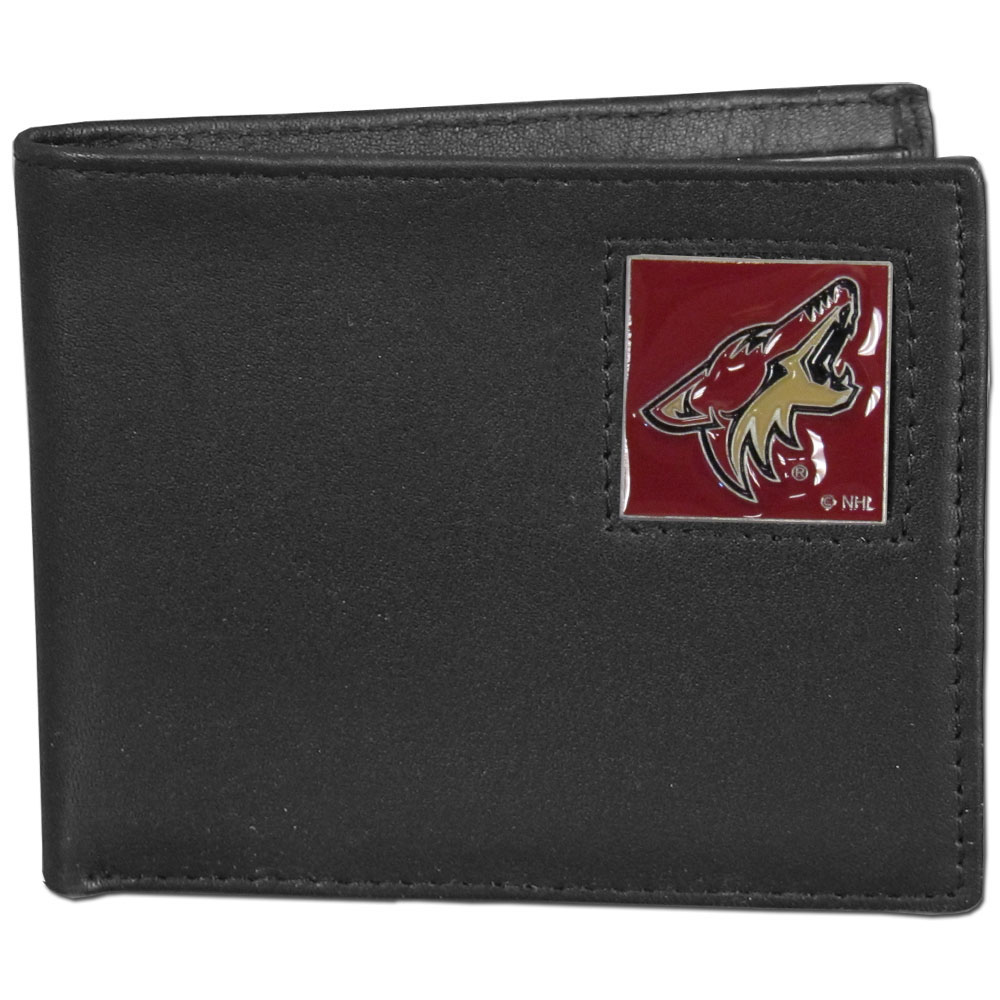 Arizona Coyotes? Leather Bi-fold Wallet Packaged in Gift Box    