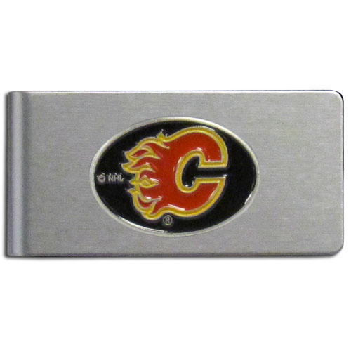 Calgary Flames? Brushed Metal Money Clip    