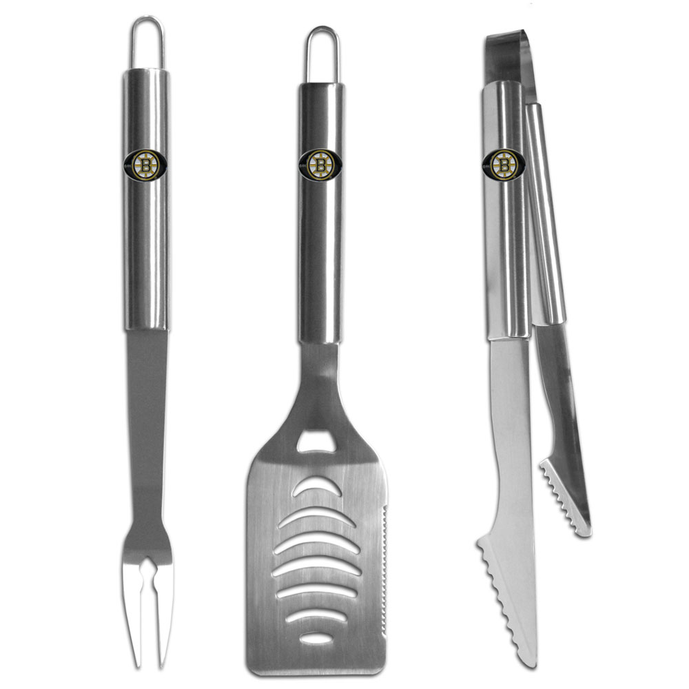 Boston Bruins? 3 pc Stainless Steel BBQ Set    