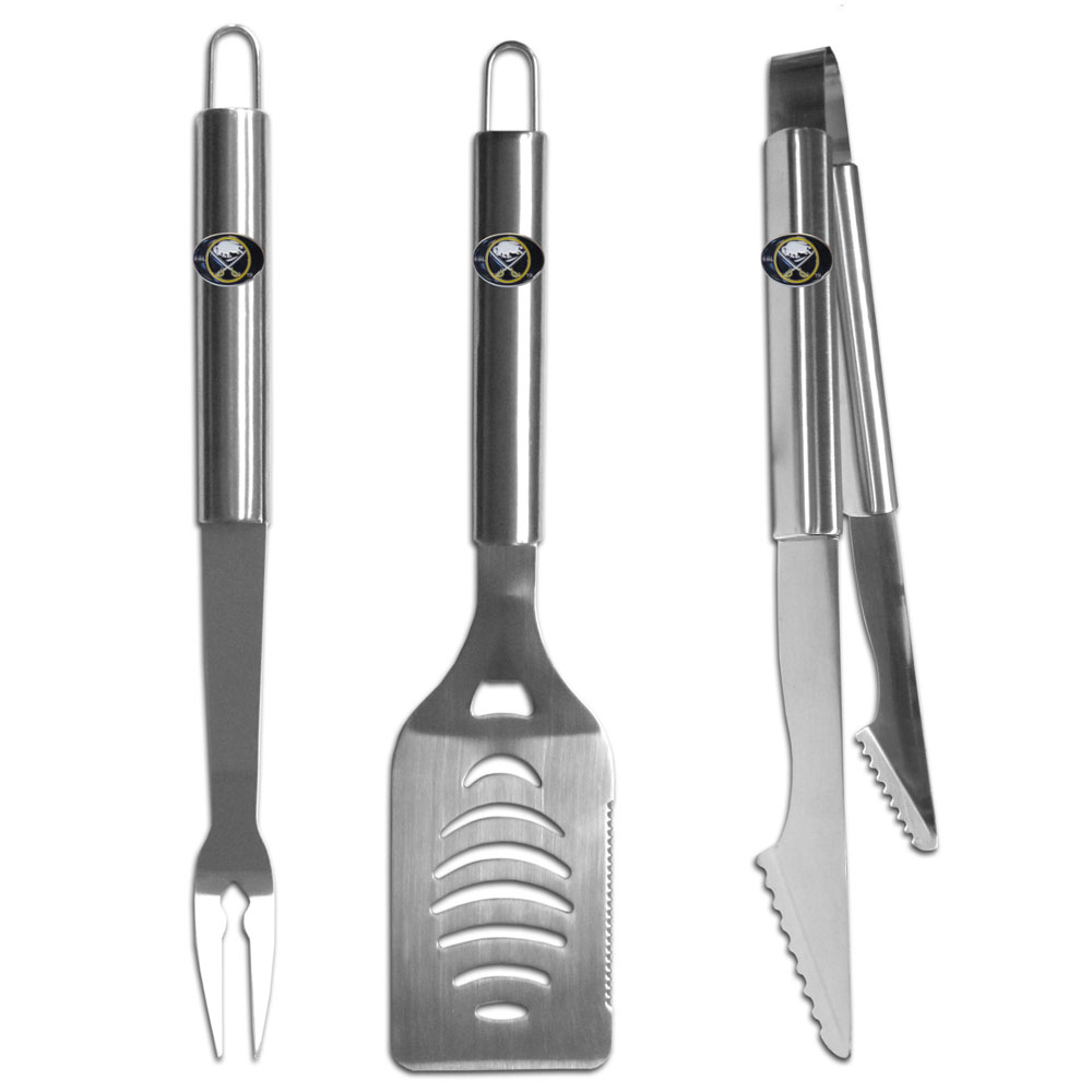 Buffalo Sabres? 3 pc Stainless Steel BBQ Set    