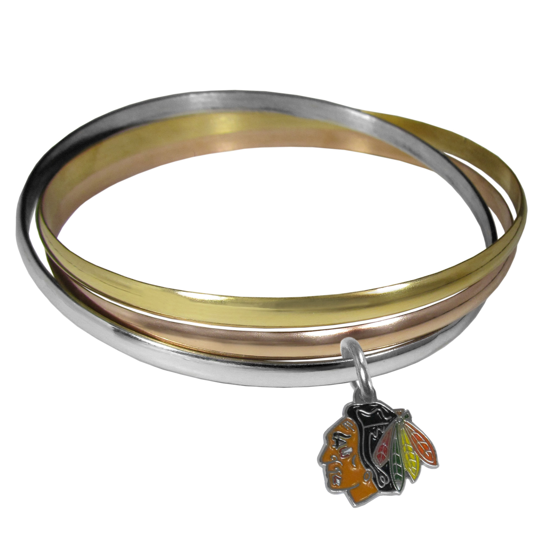 Chicago Blackhawks? Tri-color Bangle Bracelet    