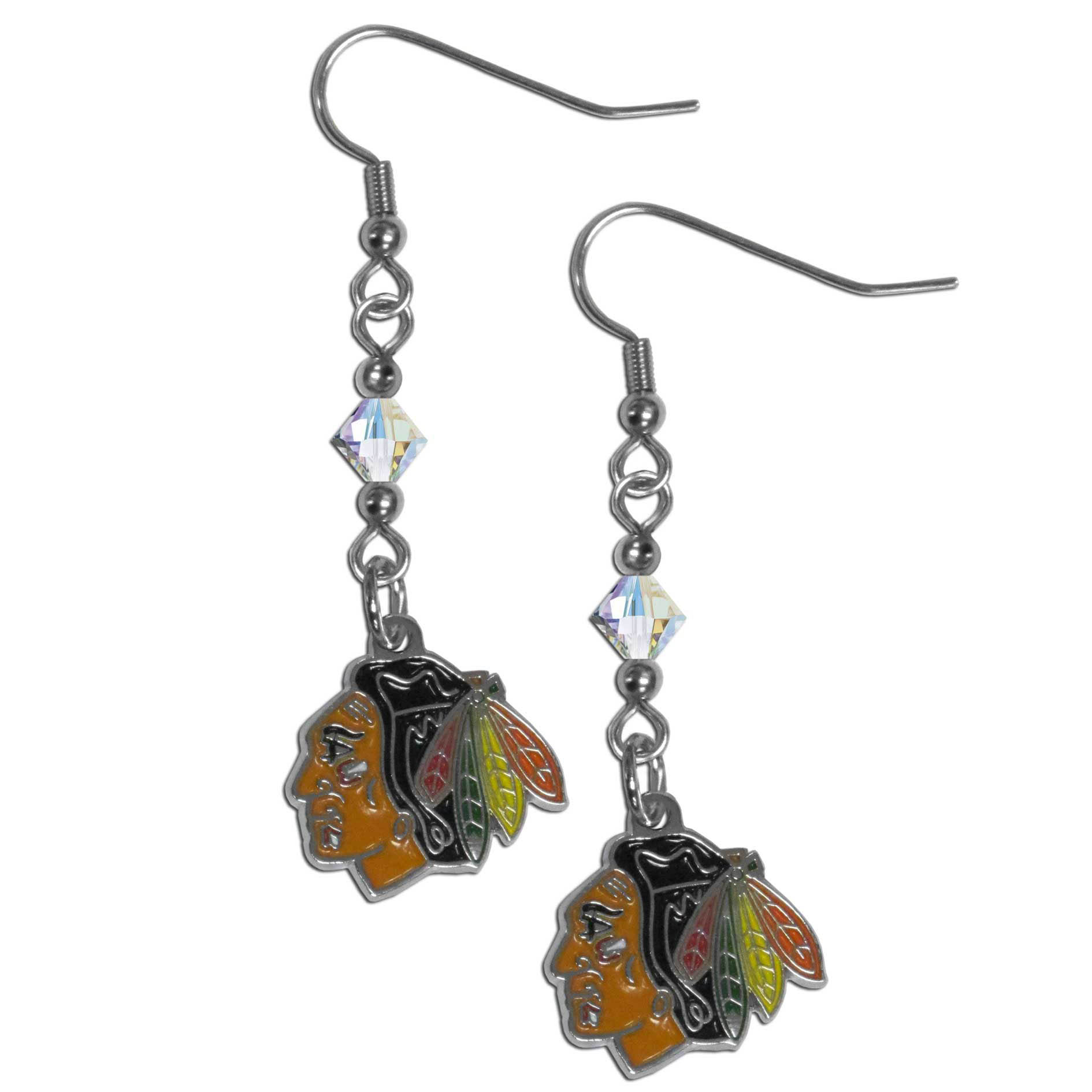 Chicago Blackhawks? Crystal Dangle Earrings    