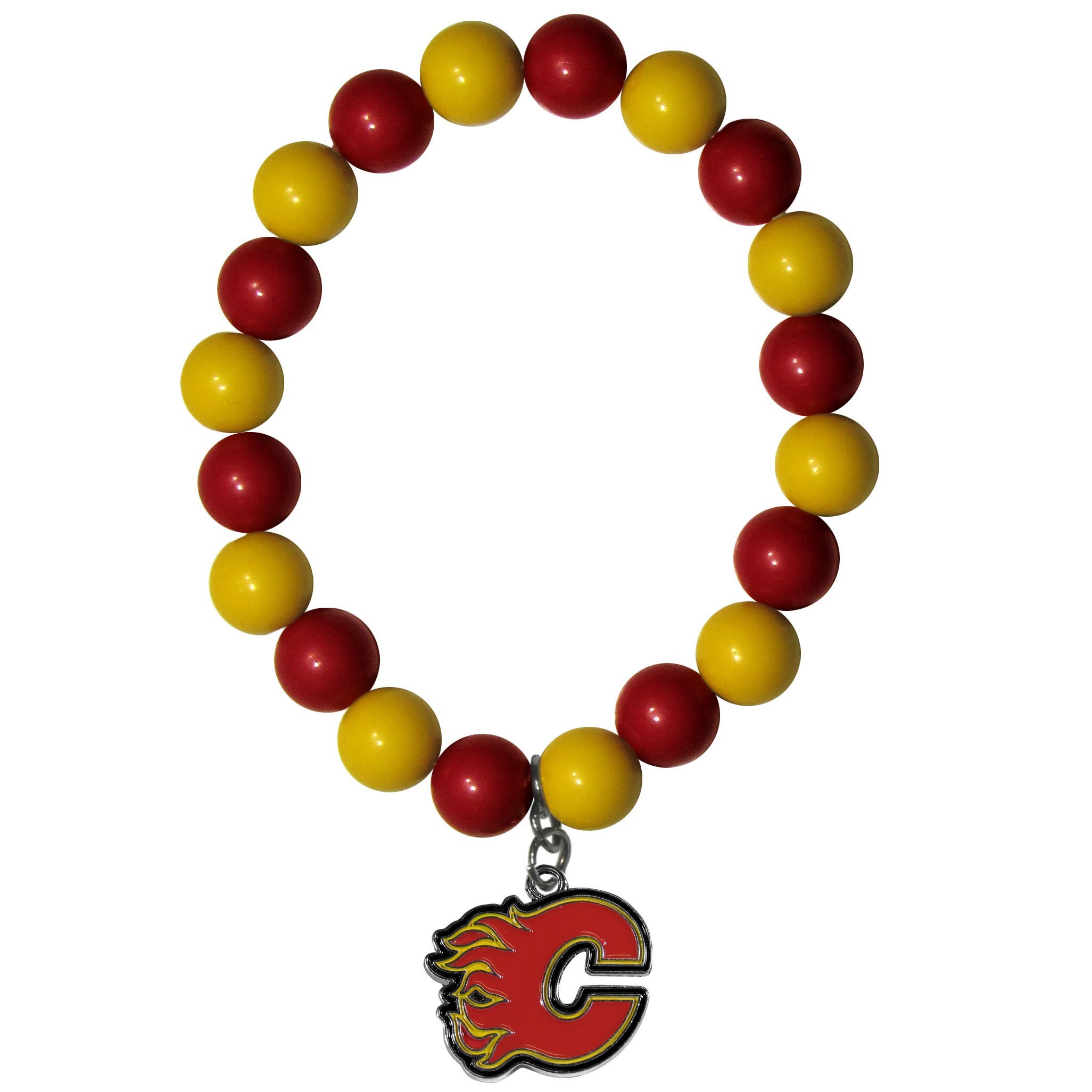 Calgary Flames? Fan Bead Bracelet    