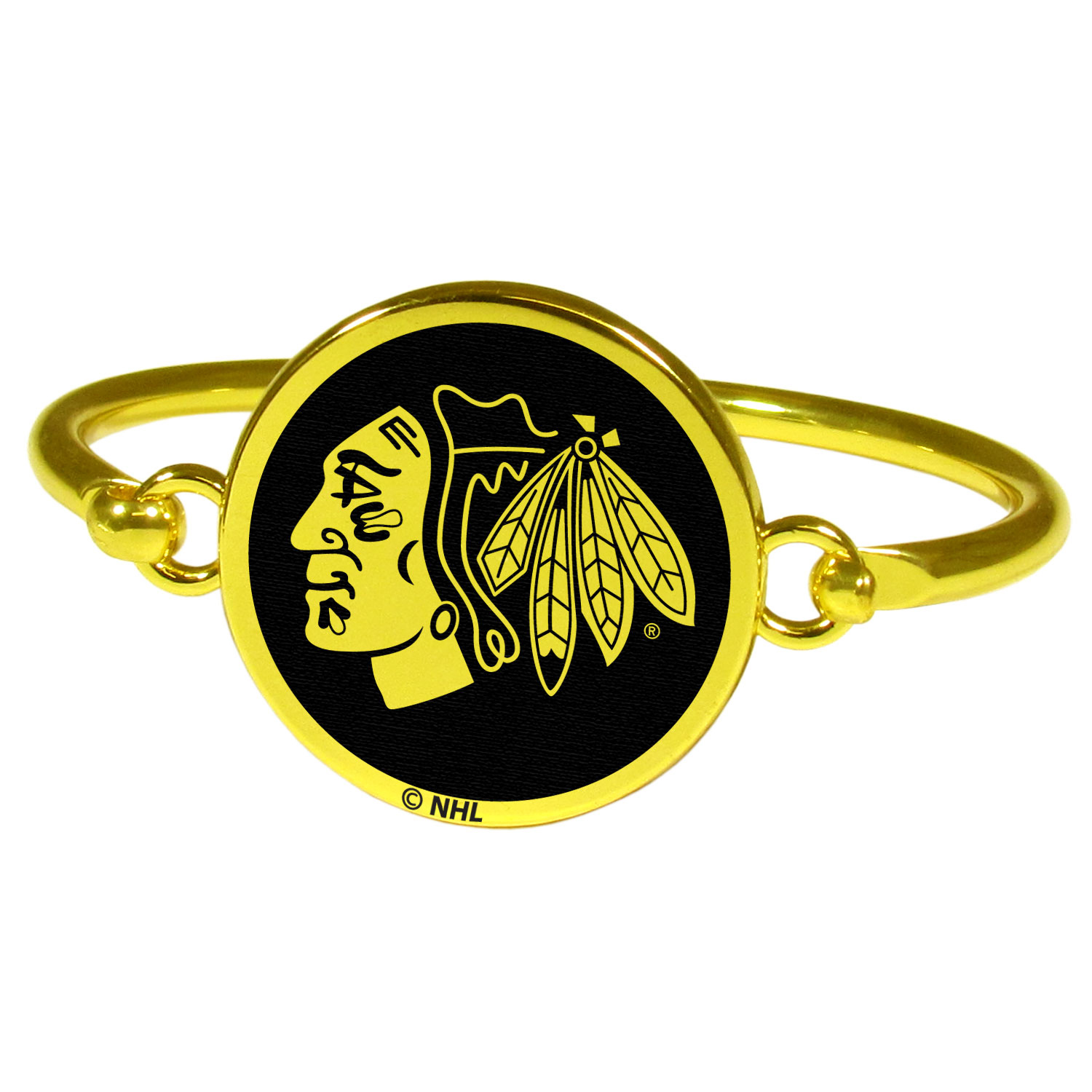 Chicago Blackhawks? Gold Tone Bangle Bracelet    