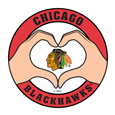 Chicago Blackhawks® Heart Hands Decal