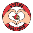 Ottawa Senators® Heart Hands Decal