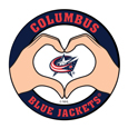 Columbus Blue Jackets® Heart Hands Decal