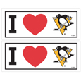 Pittsburgh Penguins® I Heart Bumper Style Decal, 2 pack