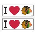 Chicago Blackhawks® I Heart Bumper Style Decal, 2 pack