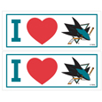 San Jose Sharks® I Heart Bumper Style Decal, 2 pack