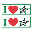 Dallas Starsâ„¢ I Heart Bumper Style Decal, 2 pack