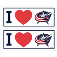 Columbus Blue Jackets® I Heart Bumper Style Decal, 2 pack