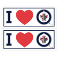 Winnipeg Jetsâ„¢ I Heart Bumper Style Decal, 2 pack