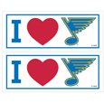 St. Louis Blues® I Heart Bumper Style Decal, 2 pack