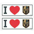 Vegas Golden Knights® I Heart Bumper Style Decal, 2 pack