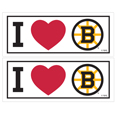 Boston Bruins® I Heart Bumper Style Decal, 2 pack