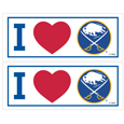 Buffalo Sabres® I Heart Bumper Style Decal, 2 pack