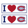 Montreal Canadiens® I Heart Bumper Style Decal, 2 pack