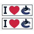 Vancouver Canucks® I Heart Bumper Style Decal, 2 pack