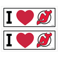 New Jersey Devils® I Heart Bumper Style Decal, 2 pack