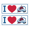 Colorado Avalanche® I Heart Bumper Style Decal, 2 pack