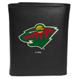 Minnesota Wild® Leather Tri-fold Wallet, Large Logo
