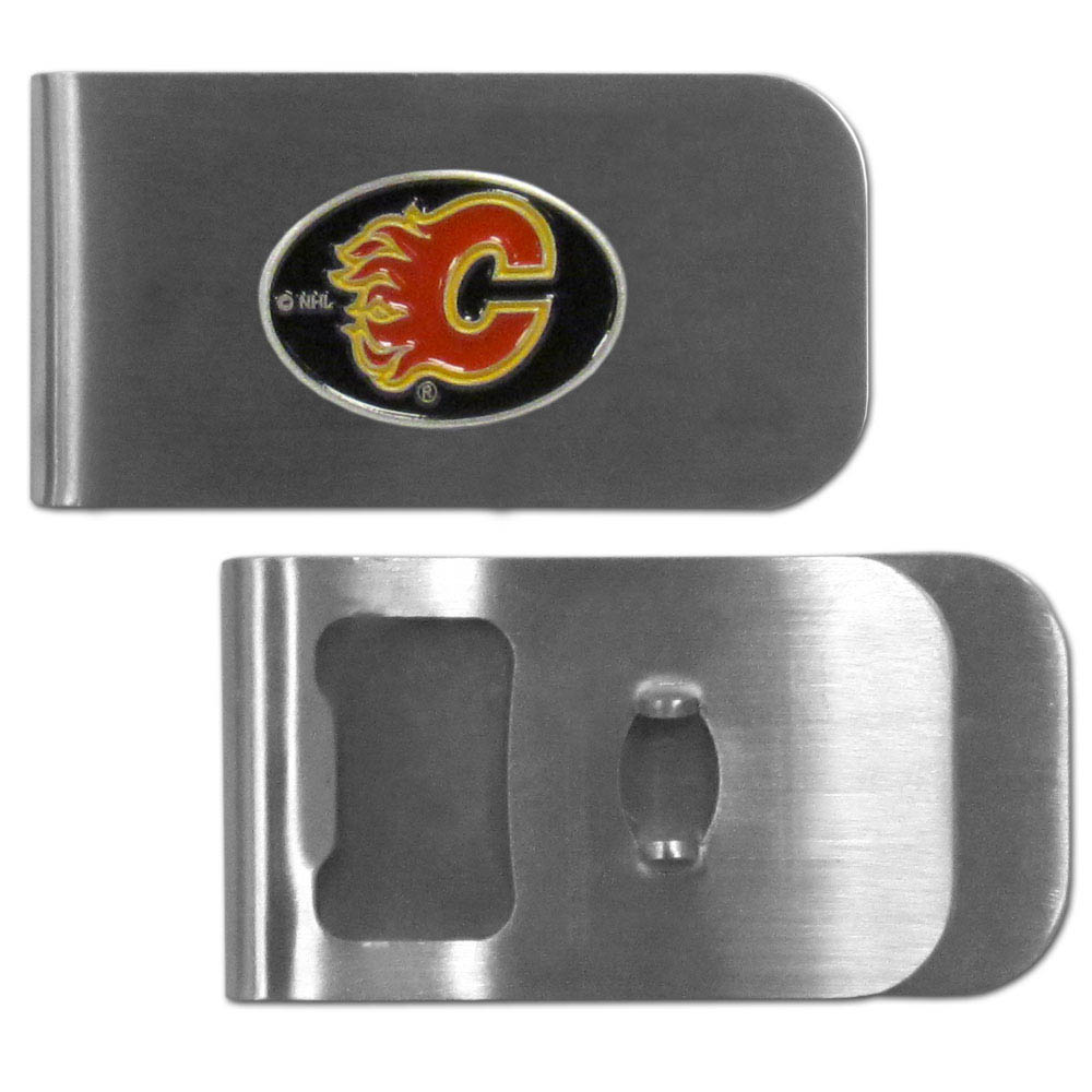 Calgary Flames? Bottle Opener Money Clip    